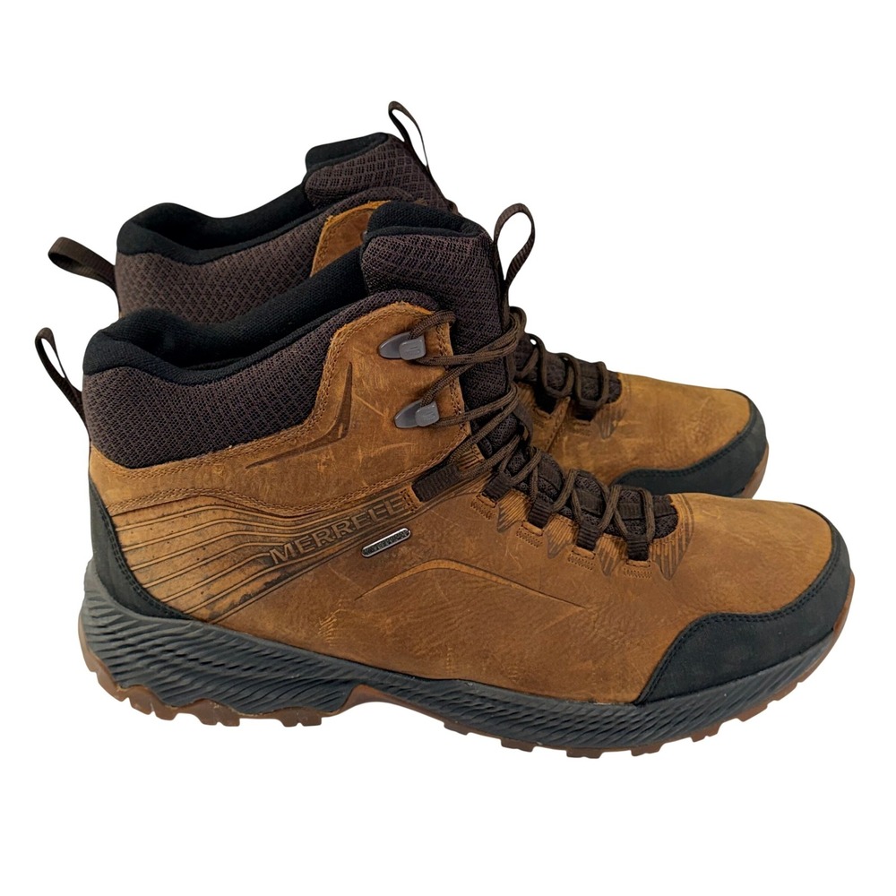 NEW Merrell Forestbound Mid Hiking Boots Mens 14 Brown Waterproof Outdoor Trail